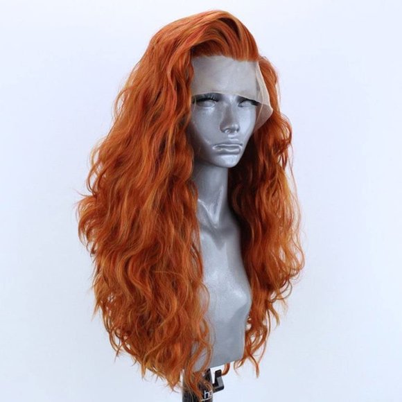 Copper Orange Curly Lace Wig - Picture 5 of 5